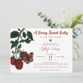 かわいい赤ラズベリーベリースイートベビーシャワー 招待状 (スタンド正面)
