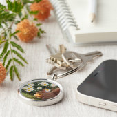 かわいい赤リスとデイジーキーチェーン キーホルダー (側面)