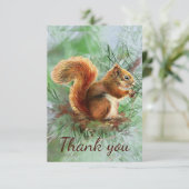 かわいい赤リス動物アートありがとう サンキューカード (スタンド正面)