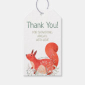 かわいい赤リス野花ジェンダー赤ちゃんシャワー ギフトタグ (正面)