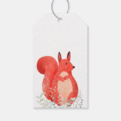 かわいい赤リス野花ジェンダー赤ちゃんシャワー ギフトタグ (裏面)