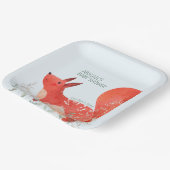 かわいい赤リス野草の男の子の赤ちゃんシャワー ペーパープレート (傾斜あり)