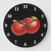 かわいい赤リンゴ愛好家のキッチンデコール ラージ壁時計 (正面)