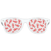 かわいい赤ロブスター動物のパターン レトロサングラス (正面)