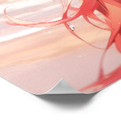 かわいい赤毛のアニメの女の子のビーチ ポスター (角)