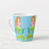 かわいい赤毛の人魚サンダー_コーブ カフェラテマグ (左アングル)