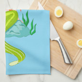 かわいい赤毛の人魚サンダー_コーブ キッチンタオル (四つ折り)