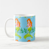 かわいい赤毛の人魚サンダー_コーブ  コーヒーマグカップ (左)
