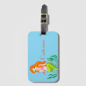 かわいい赤毛の人魚サンダー_コーブ ラゲッジタグ (正面縦)