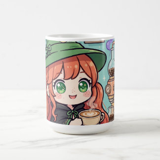 かわいい赤毛の魔女マグカップ きれいなラテコーヒーアート コーヒーマグカップ