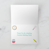 かわいい赤毛ガールベーキングありがとう サンキューカード (内部)