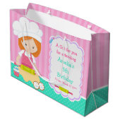 かわいい赤毛ガールベーキングありがとう ラージペーパーバッグ (裏面アングル)