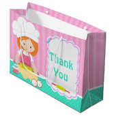 かわいい赤毛ガールベーキングありがとう ラージペーパーバッグ (正面アングル)