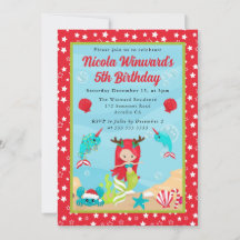 かわいい赤毛クリスマスマーメイド子供の誕生日