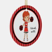 かわいい赤毛チアリーダーのクリスマスの飾り セラミックオーナメント (右)