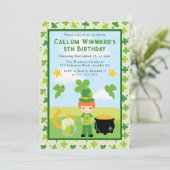 かわいい赤毛ボーイセントパトリック子供の誕生日 招待状 (スタンド正面)