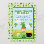 かわいい赤毛ボーイセントパトリック子供の誕生日 招待状 (正面/裏面)