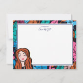 かわいい赤毛ライトスキントーン文房具 ノートカード (正面)
