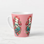 かわいい赤毛2尾マーメイドサンダー_コーブ カフェラテマグ (左アングル)