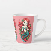 かわいい赤毛2尾マーメイドサンダー_コーブ カフェラテマグ (右)