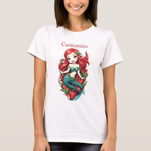 かわいい赤毛2尾マーメイドサンダー_コーブ Tシャツ (正面)