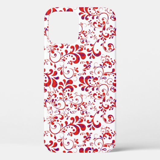 かわいい赤白の花模様 Case-Mate iPhoneケース (裏面)