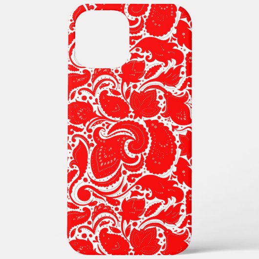 かわいい赤白ペイズリー模様 Case-Mate iPhoneケース (裏面)