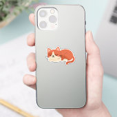 かわいい赤白猫 睡眠中の子猫 シール (スマートフォン)