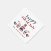 かわいい赤白青の4日7月パーティー スタンダードカクテルナプキン (角)