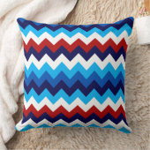 かわいい赤白青シェブロンビッグ装飾用クッション クッション (ブランケット)