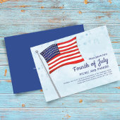 かわいい赤白青7月4日フラグQRコード 招待状