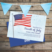 かわいい赤白青7月4日フラグQRコード 招待状