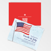 かわいい赤白青7月4日フラグQRコード 招待状