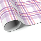 かわいい赤紫色のチェック柄 ラッピングペーパー (ロールコーナー)