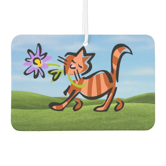 かわいい赤虎猫猫 カーエアーフレッシュナー (正面)