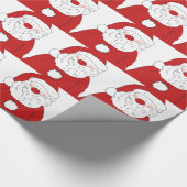 かわいい赤面のサンタ ラッピングペーパー (角)