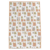 かわいい赤面クリスマスプレゼント手絵を描芸術 ミディアムペーパーバッグ (裏面)