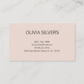 かわいい赤面サンドフェミニンピンクネイルアーティスト 名刺 (裏面)