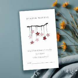 かわいい赤面スターモバイルおむつラッフルベビーシャワー エンクロージャーカード