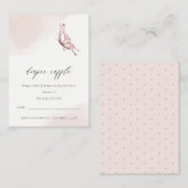 かわいい赤面バタフライおむつラッフルベビーシャワー エンクロージャーカード (正面/裏面)