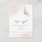 かわいい赤面バタフライおむつラッフルベビーシャワー エンクロージャーカード (正面)