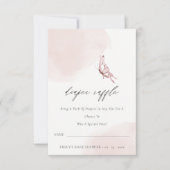 かわいい赤面バタフライおむつラッフルベビーシャワー 招待状 (正面)