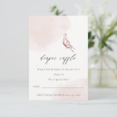 かわいい赤面バタフライおむつラッフルベビーシャワー 招待状 (スタンド正面)