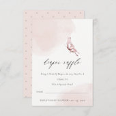 かわいい赤面バタフライおむつラッフルベビーシャワー 招待状 (正面/裏面)