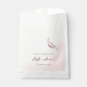 かわいい赤面ピンクの水色バタフライベビーシャワー フェイバーバッグ (正面)