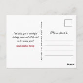 かわいい赤面ピンクシルバーグリッタークリスマス新年 ポストカード (裏面)