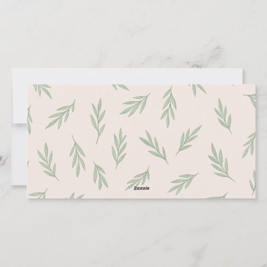 かわいい赤面ピンクシーズンの挨拶の写真 シーズンカード (裏面)