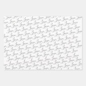 かわいい赤面ピンクタイポグラフィハートバレンタイン ラッピングペーパーシート (正面2)