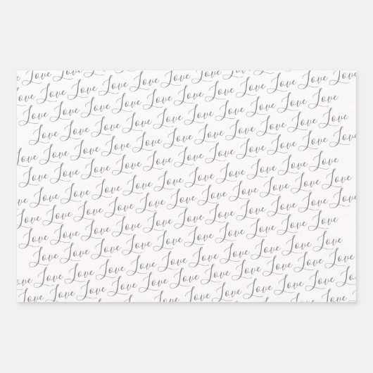 かわいい赤面ピンクタイポグラフィハートバレンタイン ラッピングペーパーシート (正面2)