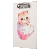 かわいい赤面ピンクチビ(小さくかわいく書いた感じ)猫 クリップボード (左)